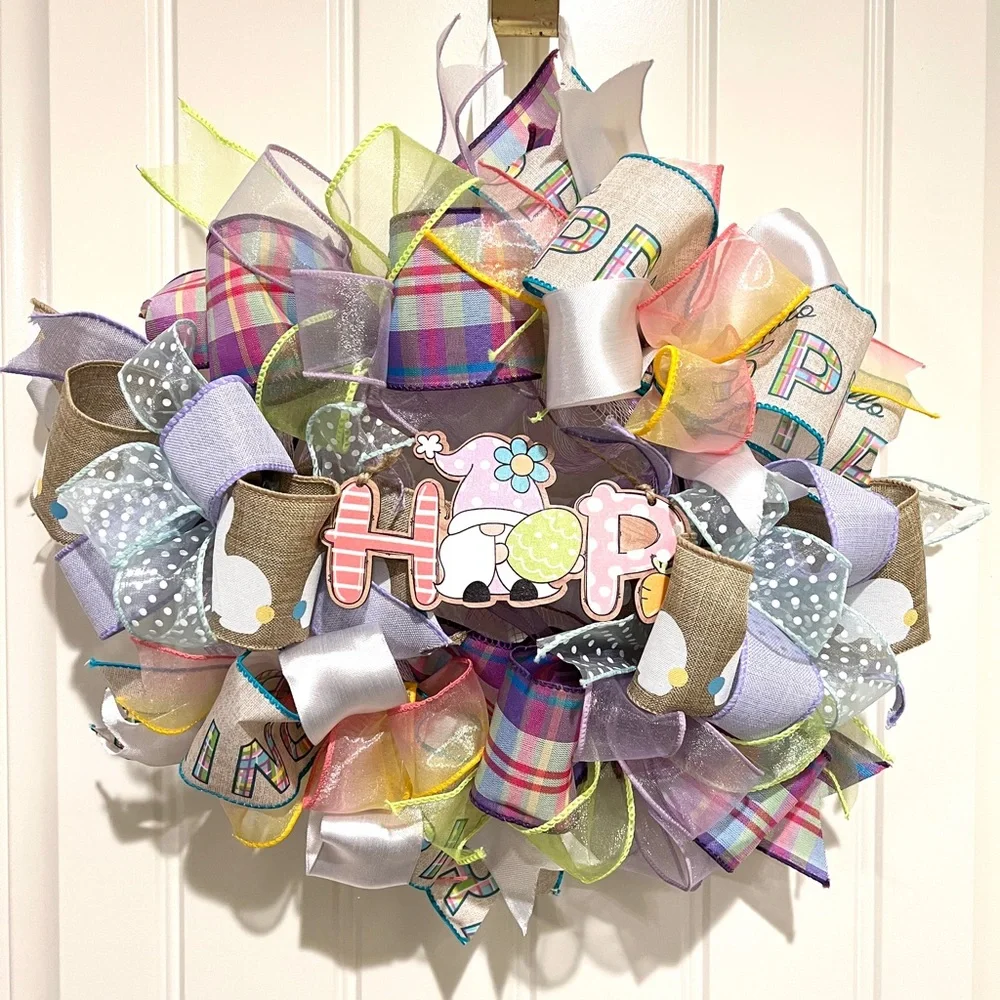 13” Easter Ribbon Wreath 